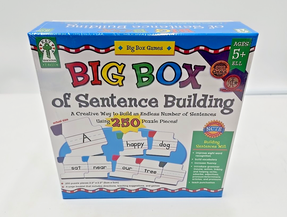 Big Box of Sentence Building 250 Cards Puzzle Pieces SEALED NEW ...
