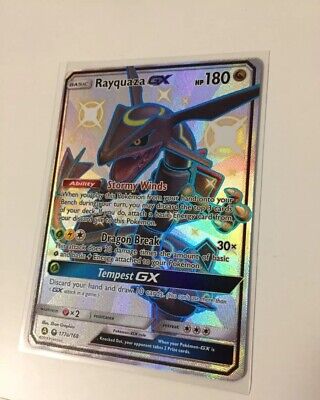 SHINY FULL ART Rayquaza GX 177a/168 ULTRA RARE Alternate Hidden Fates  Pokemon LP