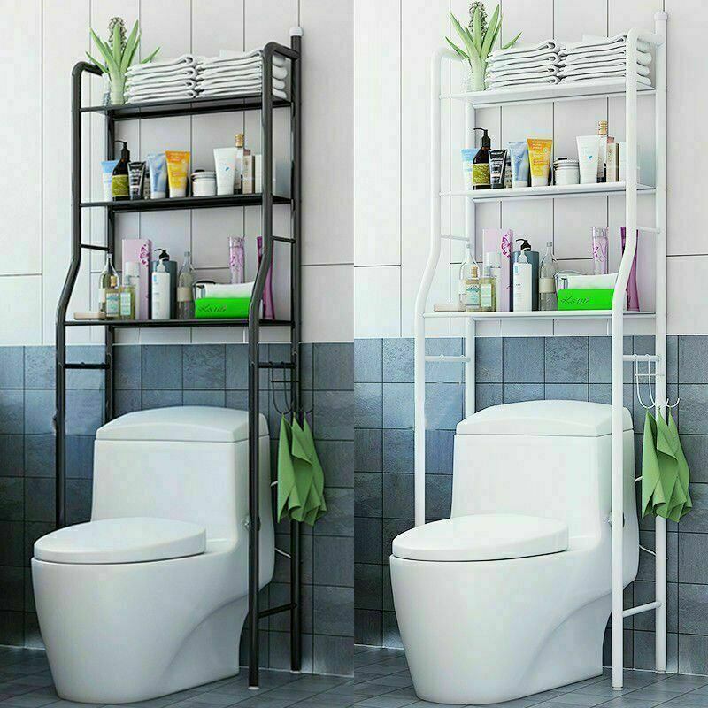 Shelf Over The Toilet Bathroom Space Saver Metal Towel Storage Rack  Waterproof