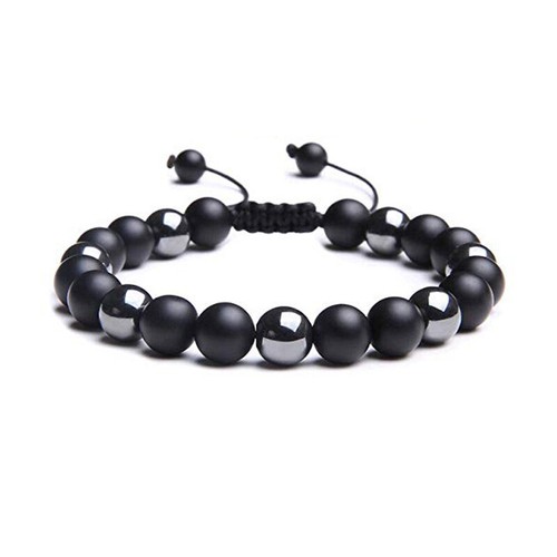 Natural Black Hematite Tigers Eye Bead Men Women Adjustable Bracelet Lucky Charm - Picture 5 of 7