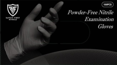 Case of Black Nitrile Gloves: Latex-Free and Powder-Free (10 boxes / 1000pcs)