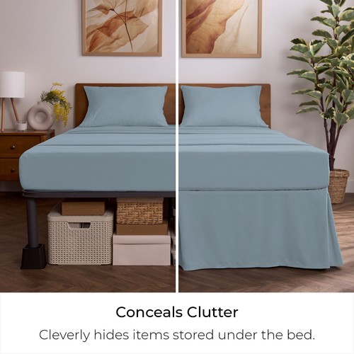 Mellanni Bed Skirt 15-Inch Tailored Drop Pleated Bed Frame and Box Spring Cover - Picture 39 of 92