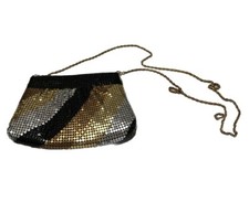 Vintage Purse Clutch Bag Crossbody Gold Silver Black Metal Mesh Formal Party Fun