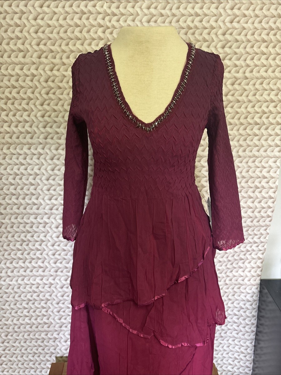 NORDSTROM) Tiered Ombr Charmeuse Chiffon Dress Komarov, Women's M, Retail  $398 | eBay