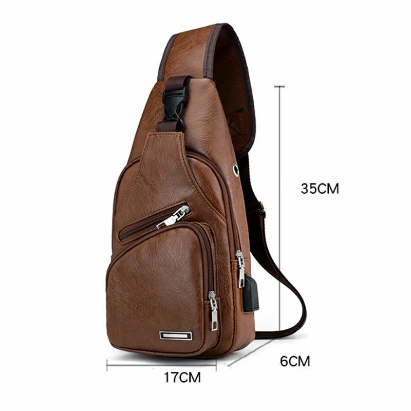Backpack Casual Leather Bags Vertical Shoulder Rucksack Men Travel Multifunction