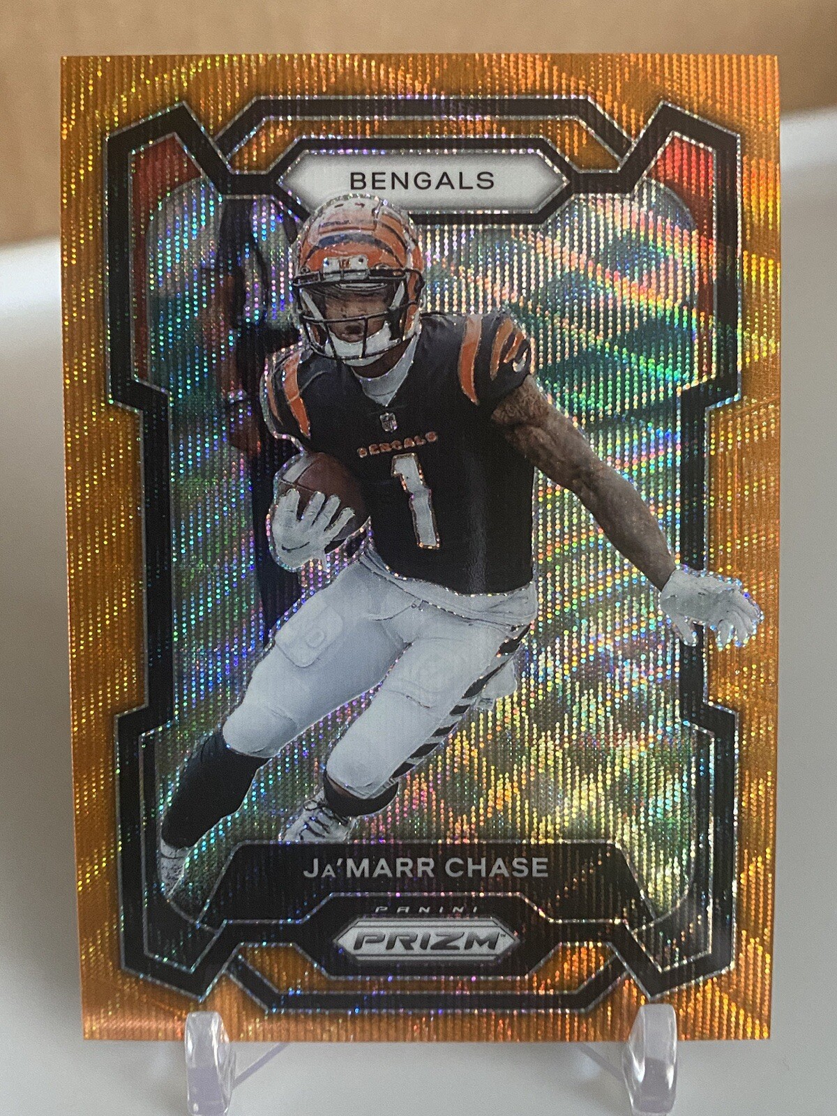 2023 Panini Prizm Ja'Marr Chase - Orange Wave Prizm /60 Bengals #56