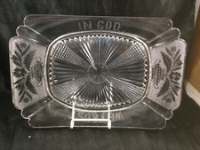 Vintage McKee Floral Bread Plate Tray In God We Trust
