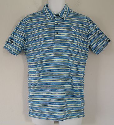 PRO TOUR EDITION~Puma Golf SPACE STRIPE Polo RICKIE FOWLER Shirt UV Top Men sz M