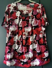 David Emanuel@Bonmarche Style Floral Red, Pink & White Dress Top Size 20