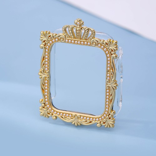 Clear Frame Cover Luxury Crown Pearl Case For Apple Watch Series 9 8 7 6 5 4 SE - Picture 4 of 9
