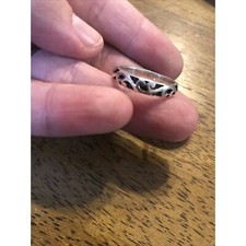 Sterling Silver Filigree Swirls Band Ring, size 9