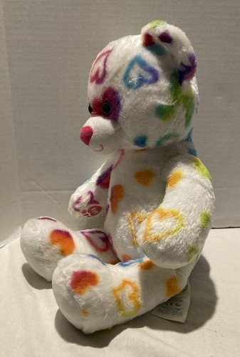 Build A Bear Workshop Rainbow Hearts Teddy Bear Plush Stuffed Animal Toy 17" - Picture 2 of 8