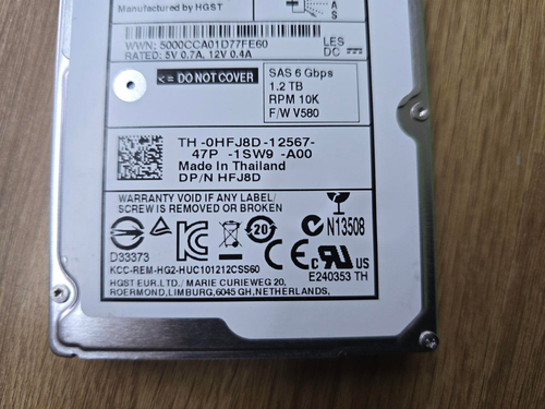 Dell HFJ8D 1.2TB 10K RPM SAS 6Gbps 2.5" EqualLogic Enterprise Plus HDD inc VAT - Afbeelding 4 van 5
