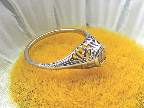 Antiker filigraner Diamantring 18 Karat Gold Art Deco - Bild 7 von 12
