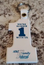 Vintage Keychain AT&T Family Federal Credit Union Key Fob Ring Made In USA