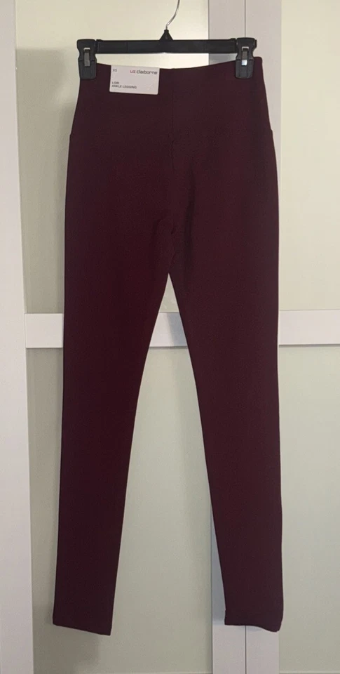 Legging al Tobillo Liz Claiborne Lori Borgoña Pasión Talla X Pequeño Nuevo con Etiquetas Foto 3 de 4
