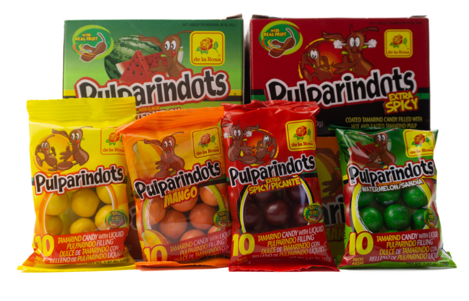 Pulparindots De La Rosa Assorted Flavors To Pick Mexican Candy 12 Pieces