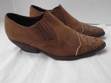 Georges Marciano Guess vtg brn point toe leather cowboy western bootie shoe 6