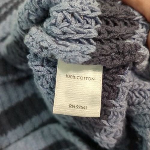 J. Jill Blue Striped Chunky Cable Knit V-Neck Long Sleeve Sweater Tunic small - Picture 5 of 5