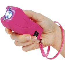 80 Mill Runt Stun Gun Pink Rechargeable Flashlight Women Self Defense Holster