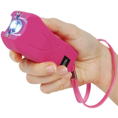 SAFETY TECHNOLOGY 80 Mill Runt Stun Gun Pink Rechargeable Flashlight Women Self Defense Holster