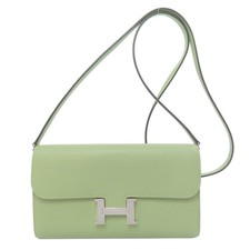 HERMES  Constance Long To Go Vert Cricket SilverHardware Long wallet (with c...