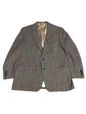 Vintage John Alexander Harris Tweed 100 Scottish Wool Suit Jacket Herringbone