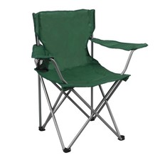Ozark Trail Quad Folding Camp Chair with Cup Holder, Dark Green.