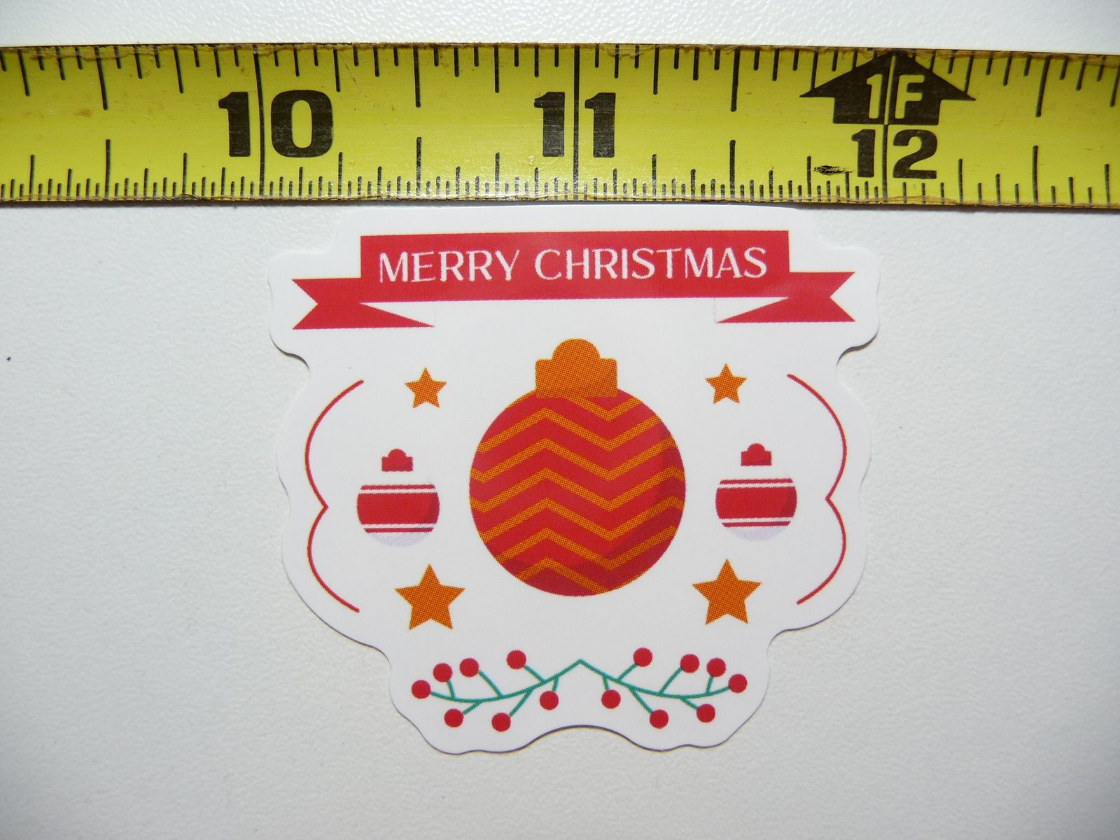 Merry Christmas 4 Star Ornament Sticker Decal for Winter Holiday Christian Decor