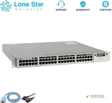 Cisco WS-C3850-48U-E 48 Port Gigabit UPOE Stackable Switch w / x1 PWR-C1-1100WAC