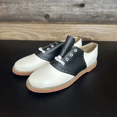 Kesco Black White Lace-up Saddle Shoes Uniform Halloween 50’s READ Size 