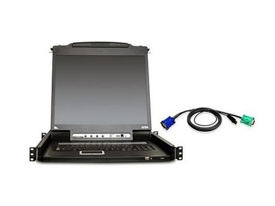 Aten CL5708NUKit 8-Port Slideaway LCD KVMP Switch Kit with USB KVM Cables