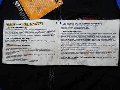 Small NWT Blue & Black First Layer Fullsuit Water Wear Body Glove Wet Suit - Picture 11 of 19