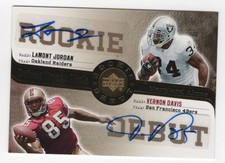 Vernon Davis & LaMont Jordan 2006 UD Rookie Debut Dual Autograph Card Auto
