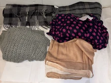 Lot of 5 Scarves Infinity Loop and Rectangle Multicolor Womens Unisex New