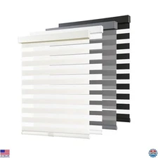 Cordless Zebra Blinds 20"x72" Light Filtering Roller Shades for Privacy Beige