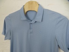 Travis Mathew Polo Shirt Mens XL Blue Micro Dot Pima Cotton Golf Stretch Modern
