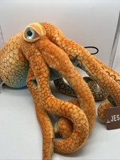 Octopus Plush Stuffed Animal Toy Soft Orange Blue Realistic Eyes
