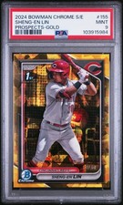 2024 BOWMAN CHROME SAPPHIRE EDITION PROSPECTS GOLD #155 SHENG-EN LIN 13/50 PSA 9