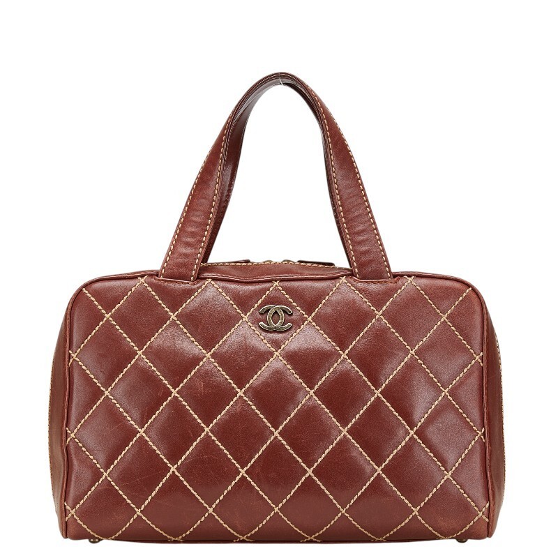 CHANEL Wild Stitch Handbag A18121 in Wine Red Bordeaux Calf Leather for Women