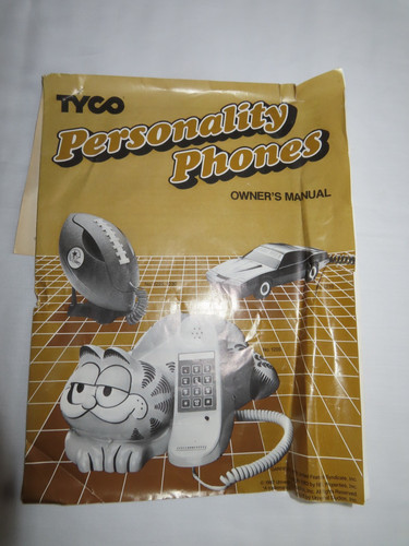 Vintage Tyco Garfield Telephone 1978 1982 1983 Owners Manual + Registration Card