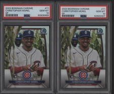 Lot Of (2) 2023 Bowman Chrome SP #71 Christopher Morel Cubs RC Rookie PSA 10