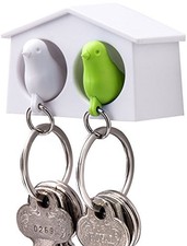 QUALY Key Storage Mini Duo Sparrow KeyRing White&Green 5217049GR Japan 1A3529