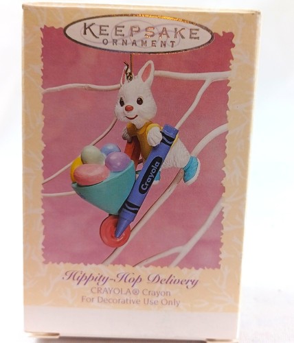 Hallmark Easter Bunny Christmas Ornament Wheelbarrow Eggs Vintage 1996 - Picture 5 of 6