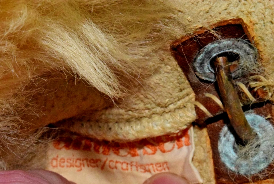 Cartera de cuero vintage de piel de oveja Andersen diseñador artesano años 80 9X9,5 pulgadas Foto 4 de 4