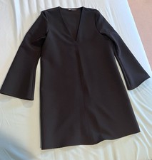 Zara Women's Midi Dress Black Polyester Dress Extra Small