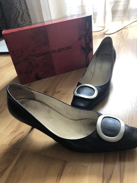 Women Carlo Pazolini Heels Black Leather 40 #10LP