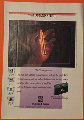 8. Rifle Cartridges H Coat including Dynamite Nobel RWS Advertising Advertising 1995