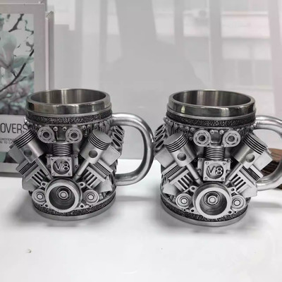 V6 V8 Engines Stainless Steel Cup,Personalized V Stainless Steel Coffee Mug