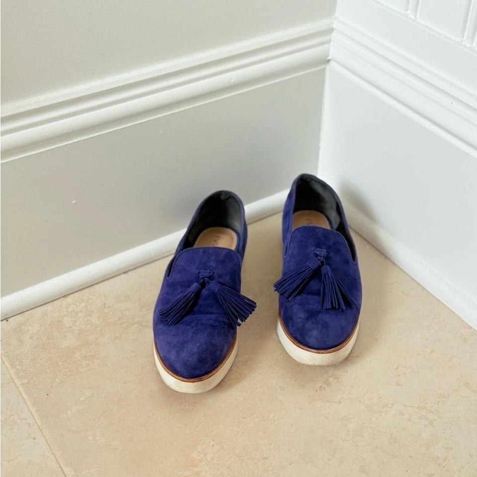 Mocasines Via Spiga Azul Gamuza Borla - Estilo L5490 (Mujer Talla 7 / EU 37) Foto 3 de 4